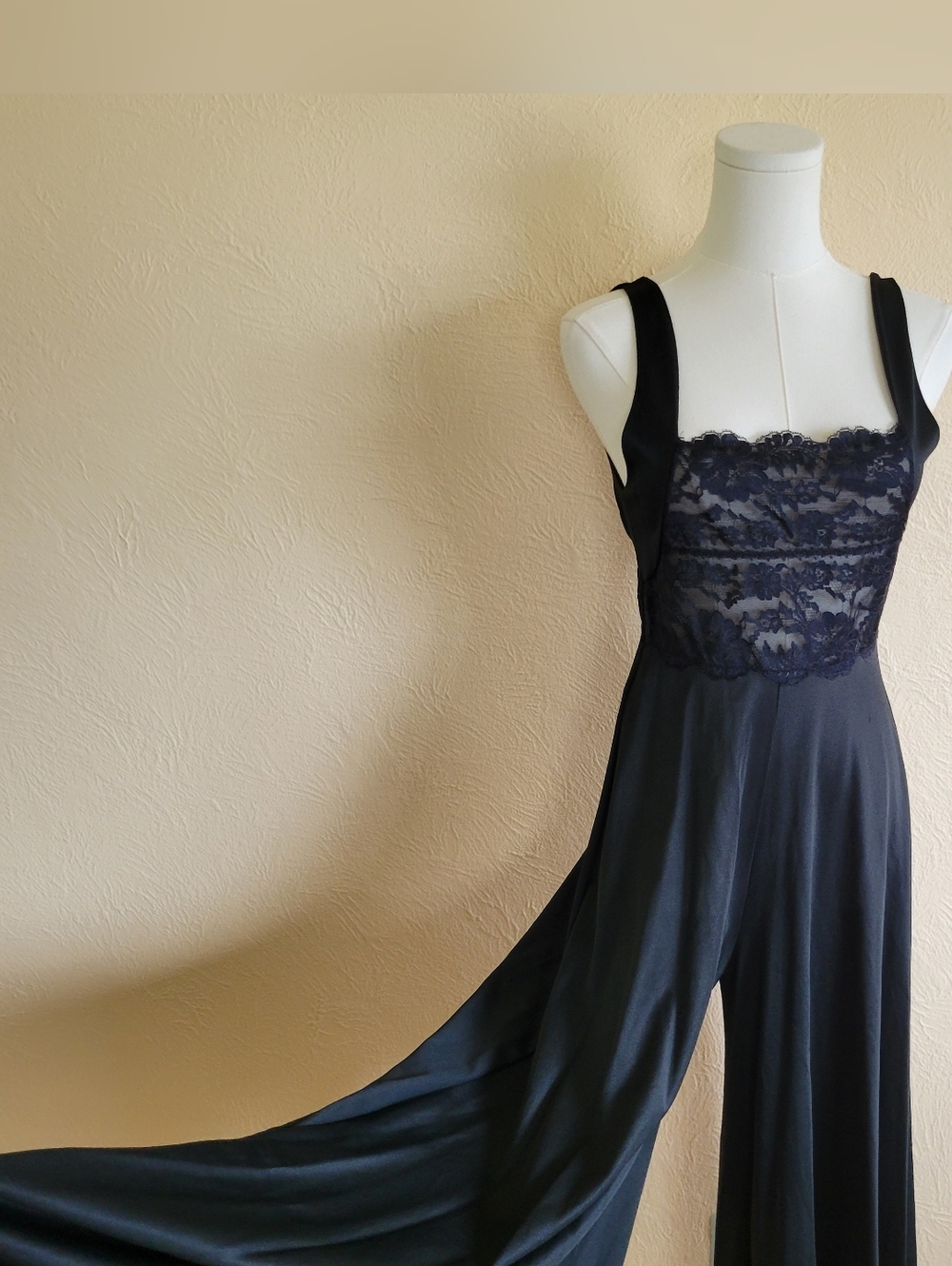 Blanche By Ralph Montenero | Black Nylon Palazzo Jumpsuit